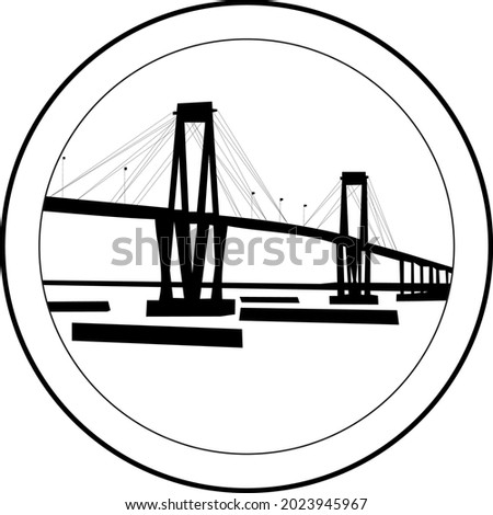 illustration of general belgrano bridge, currents, argentina