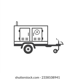 illustration of generator trailer, vector art.