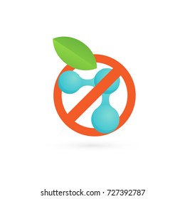 Illustration of genetically modified object . Vector design icon ear and dna. Gmo product pictogram.