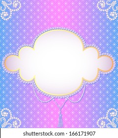 illustration gentle background frame with a pearl ornament