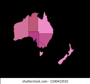 the illustration - a geographical map of the australia.