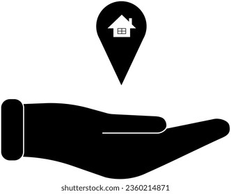 illustration of the geolocation sign on a transparent background