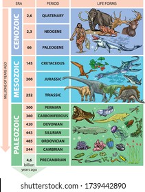 Illustration of geological time scale - periods.