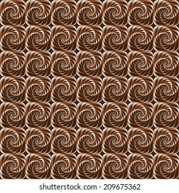 illustration geometric background with spirals seamless chocolate color