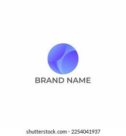 ILUSTRACIÓN CÍRCULO GEOMÉTRICO AZUL COLOR GRADIENTE TECNODISEÑO VECTOR DE ICONO DE LOGOTIPO