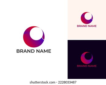 ILUSTRACIÓN CÍRCULO GEOMÉTRICO ROJO COLOR GRADIENTE TECNOLOGÍA DISEÑO VECTOR DE ICONO DE LOGOTIPO