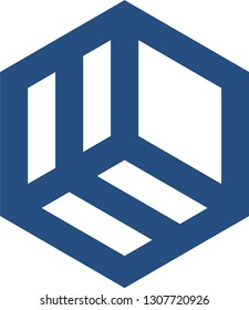 Illustration of a geometric cube figure.