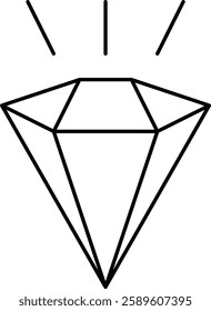 Illustration of a Geometric Diamond Design in Simple Black and White Line Art