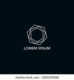 ILLUSTRATION GEOMETRIC  HEXAGON LINE DESIGN LOGO ICON VECTOR