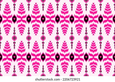 Illustration geometric ikat ethnic pattern design,ikat ethnic pattern black pink colors concept,ikat ethnic pattern style idea for wallpaper,ornaments,decorative,print,fabric, textile,background,cover