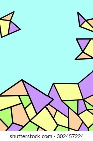 Illustration with geometric pattern. Different patterns of triangles.