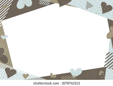 illustration of Geometric pattern and heart pattern frame