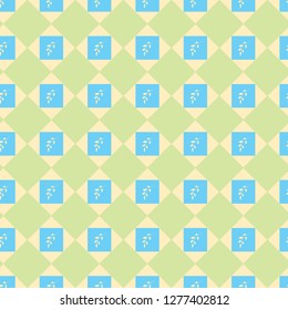 Illustration of a geometric pattern with squares and rhombuses in pastel, spring colors. Vector seamless pattern. Stylish texture for fabric textiles. Surface repeat design.