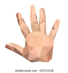 Illustration of geometric polygonal hand