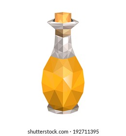 Illustration of geometric polygonal oil bottle