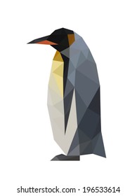 Illustration Of Geometric Polygonal Penguin Isolated On White Background