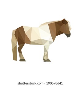 Illustration of geometric polygonal pony