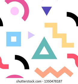 Illustration of geometric shapes seamless pattern