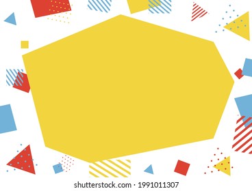 illustration of Geometric square and triangle pattern frame