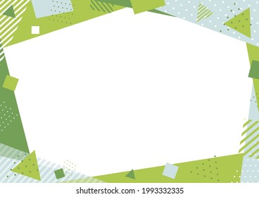 illustration of Geometric square and triangle pattern frame