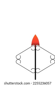 ilustración de la decoración de patrones de estilo geométrico con puntas de palos rojos