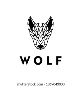 Illustration geometric wolf wildlife animal logo vector design