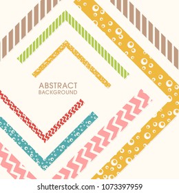 Illustration of Geometrical abstract background vector with colorful stripes.