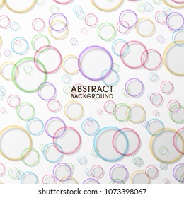 Illustration of Geometrical abstract background vector with colorful bubbles.