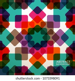 Illustration of Geometrical abstract background vector with colorful squares.