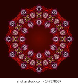 Illustration of geometrical pattern in warm color 