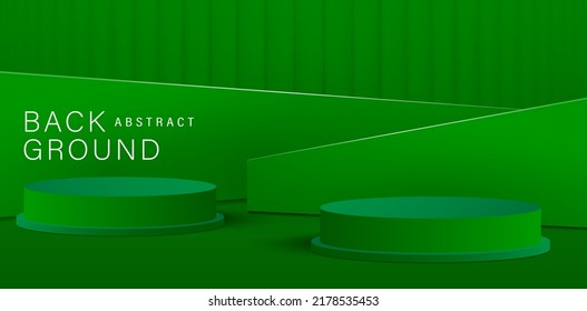 illustration geometrical shaped with green backgrounds for website header, social media posts, advertisement campaign marketing, ecommerce, billboards business agency, retail display, video animation