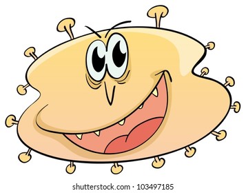 Illustration of a germ bug on white