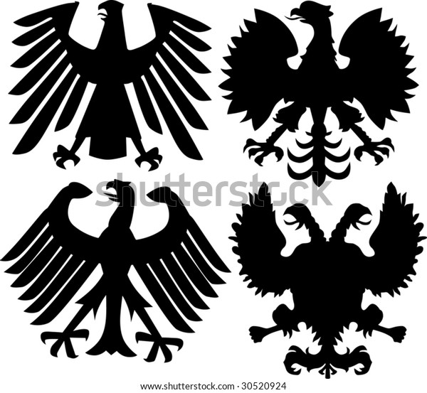ドイツ語 ポーランド語 ロシアの紋章イーグルスを含むイラスト のベクター画像素材 ロイヤリティフリー