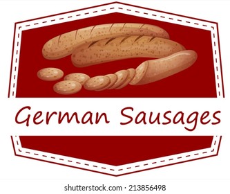 Illustration of german sausages sign