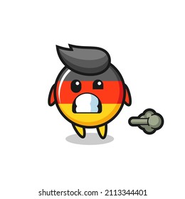 the illustration of the germany flag badge cartoon doing fart , cute style design for t shirt, sticker, logo element