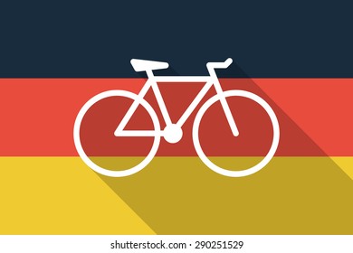 Illustration of a Germany  long shadow flag with a bicycle