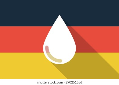 Illustration of a Germany  long shadow flag with a blood drop