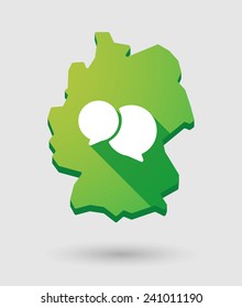 Illustration of a Germany map icon with a comic balloon