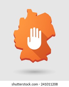Illustration of a Germany map icon with a hand