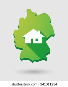 Illustration of a Germany map icon with a house
