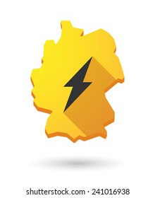 Illustration of a Germany map icon with a lightning