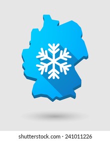 Illustration of a Germany map icon with a snow flake