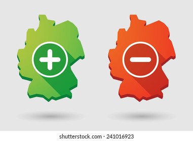 Illustration of a Germany map  sum and subtraction  icon set