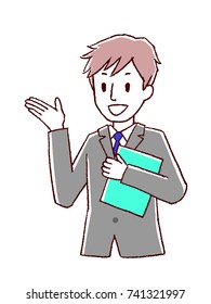 Illustration of a gesture businessman