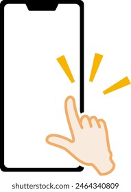Ilustración del gesto de tocar un teléfono inteligente