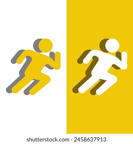 illustration of gestures and body posture while running