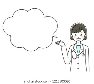 Illustration of gesturing doctor