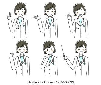 Illustration of gesturing doctor