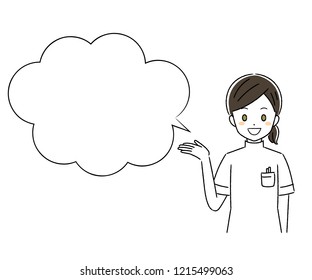 Illustration of gesturing nurse