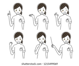 Illustration of gesturing nurse